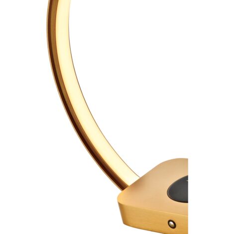 Brushed Gold Touch Dimmer Led Table Lamp With Qi Wireless Charger And