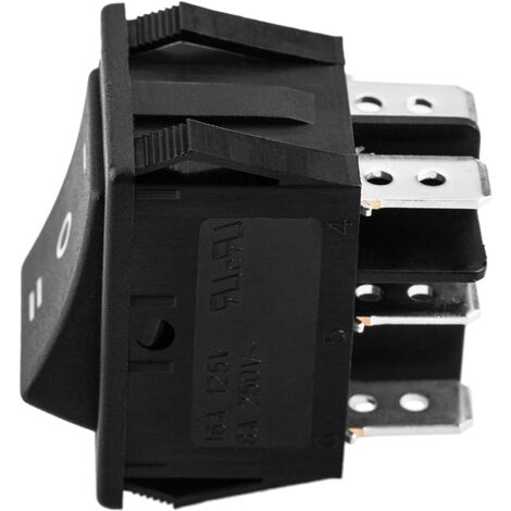 BeMatik Black Rocker Bipolar Switch DPST 6 Pin