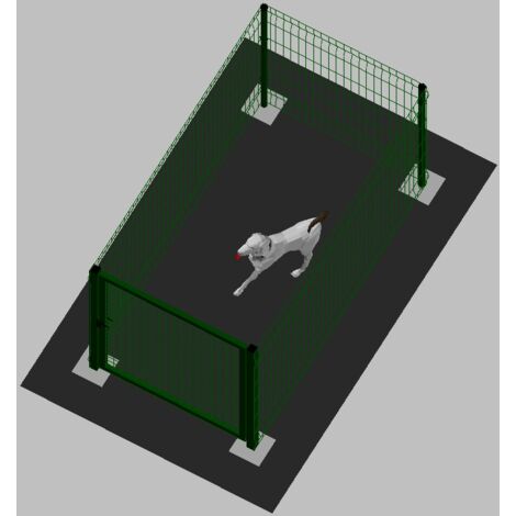 Recinto Box Modulare Per Cani In Ferro Zincato E Verniciato Verde Con