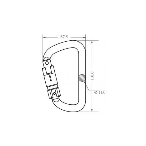 KRATOS SAFETY Mousqueton aluminium à verrouillage automatique triple