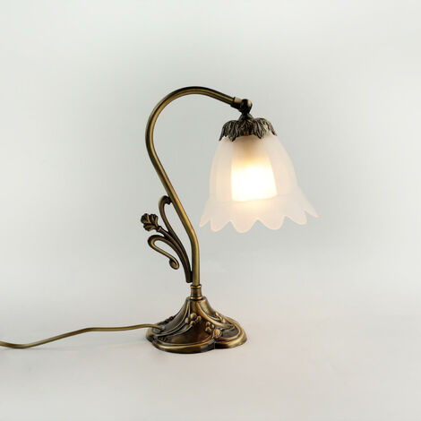 Tischlampe Echt Messing Jugendstil Handarbeit