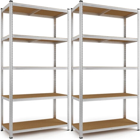 Deuba 2x Shelves Shelving Units Storage Unit Garage Racking 5 Tier