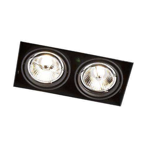 Recessed Spot Black Rotatable And Tiltable Trimless 2 Light Oneon 2