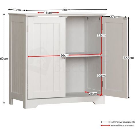 Priano Door Under Sink Cabinet Bathroom Cupboard Storage Unit White