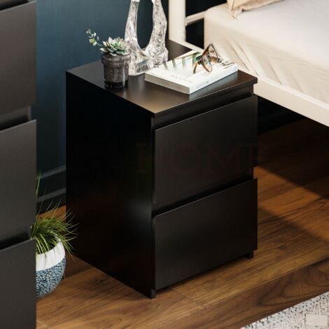 Denver 2 Drawer Bedside Table Cabinet Chest Nightstand Bedroom