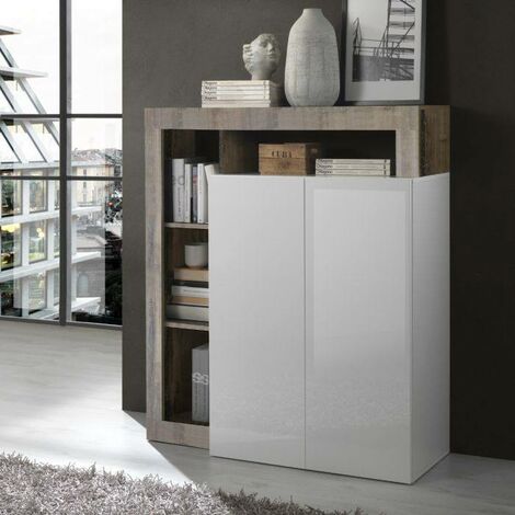 Dmora Credenza Moderna Di Design A 2 Ante E Scaffali Mobile