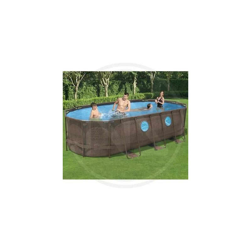 Piscina Ovale Con Oblo Power Steel Rattan X X H Cm Piscine