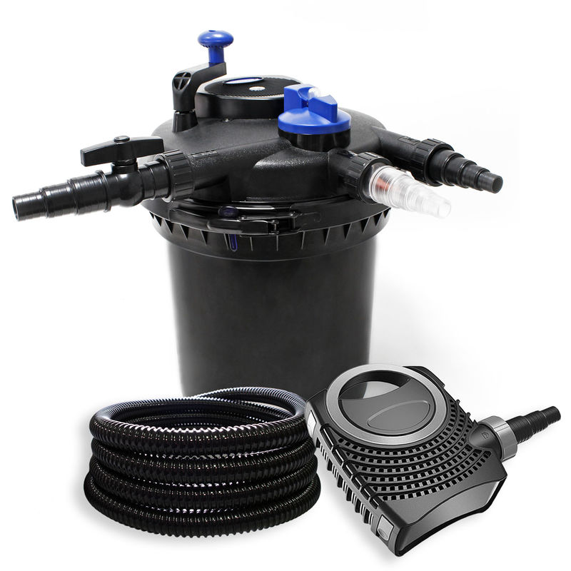 Wiltec - Kit Filtro Presión XXL de densidad filtro 18 W UVC Clarificador 70 W Bomba y manguera de 25 m
Wiltec - Kit Filtro Presión XXL de densidad filtro 18 W UVC Clarificador 70 W Bomba y manguera de 25 m