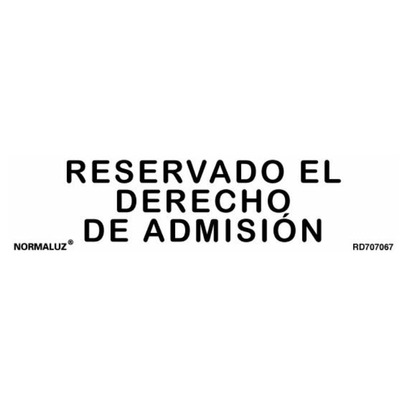 Forever Print,s.l.(normaluz) - SENAL RESERVADO DERECHO ADMISION ADHES INOX 5X20CM