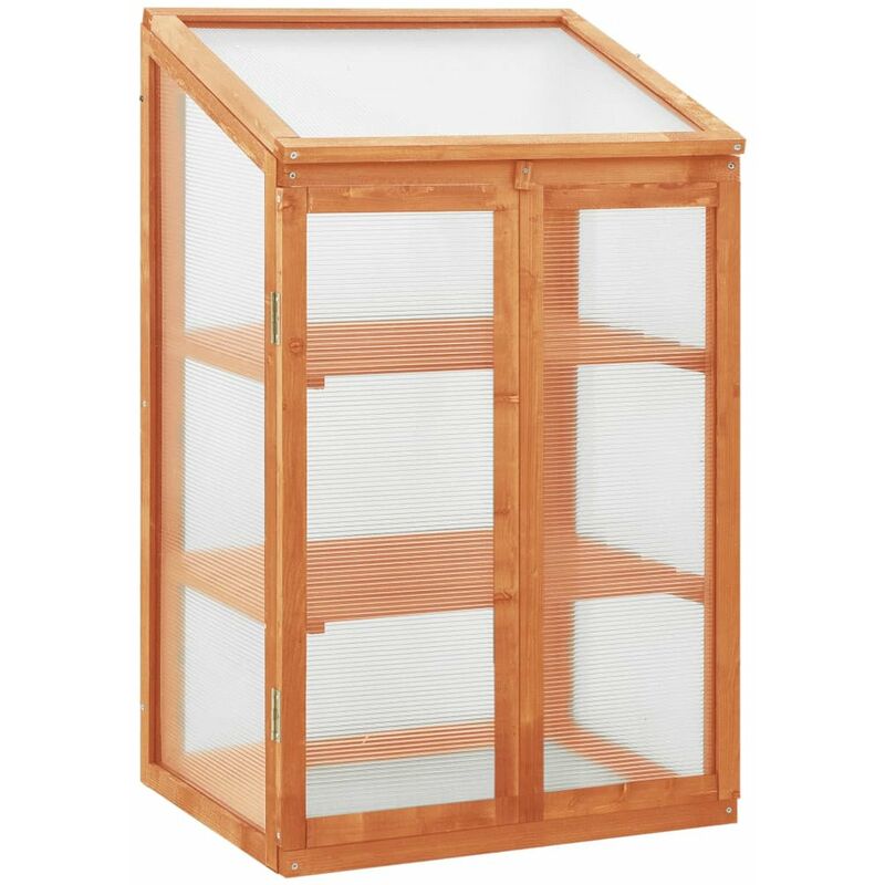 Invernadero de madera de abeto 60x45x100 cm