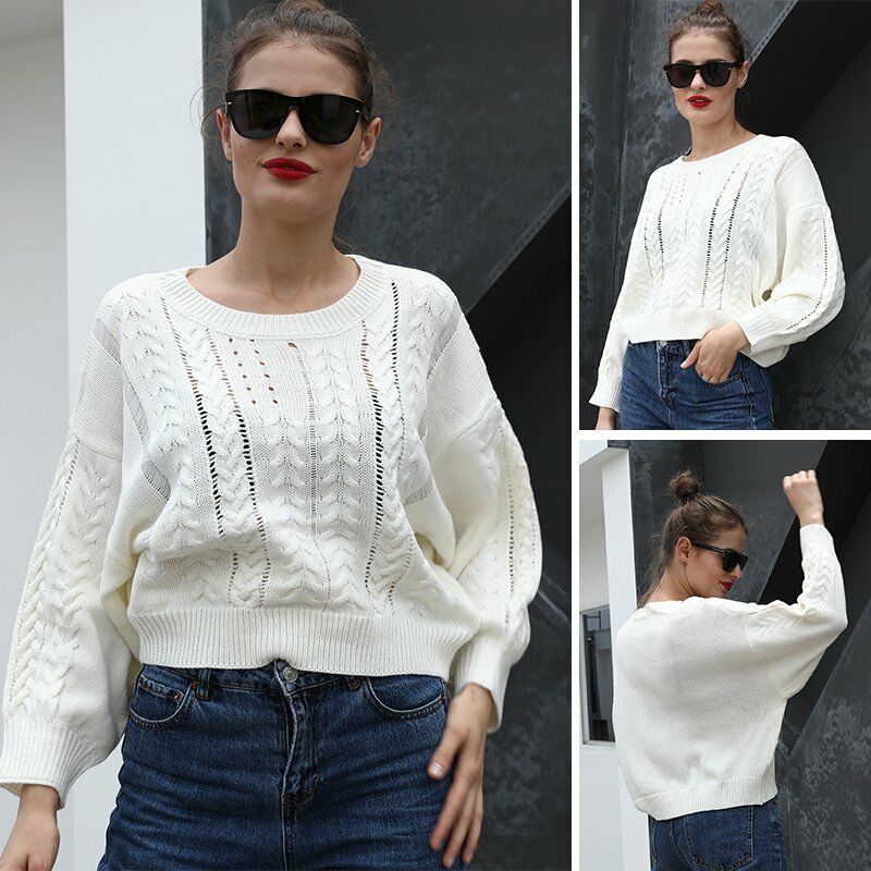 Invierno Mujer Sueter de punto Cable de punto O-cuello de manga larga Solido de gran tamano Calido Pullover Blusa Tops cortos Blanco,Blanco, M
Invierno Mujer Sueter de punto Cable de punto O-cuello de manga larga Solido de gran tamano Calido Pullover Blusa Tops cortos Blanco,Blanco, M