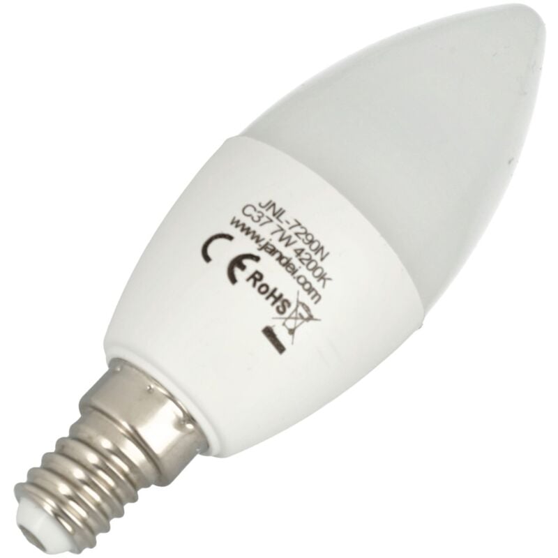 10 x Bombilla Led E14 C37 de 7W equivalente a 60W, 330º de apertura, en luz blanca neutra 4200K - Jandei
10 x Bombilla Led E14 C37 de 7W equivalente a 60W, 330º de apertura, en luz blanca neutra 4200K - Jandei