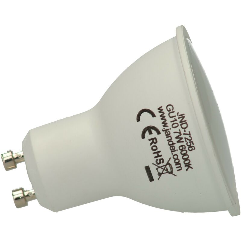 20x Bombilla led GU10 de 7W equivalente a 50W, 120º de apertura, en blanco frio 6000K de 50x50mm marco blanco - Jandei
20x Bombilla led GU10 de 7W equivalente a 50W, 120º de apertura, en blanco frio 6000K de 50x50mm marco blanco - Jandei