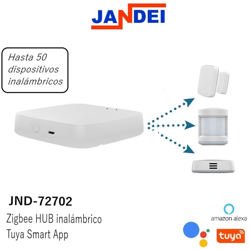 Zigbee HUB inalámbrico Tuya Smart App Amazon Alexa Google Assistant y Zigbee - Jandei
Zigbee HUB inalámbrico Tuya Smart App Amazon Alexa Google Assistant y Zigbee - Jandei