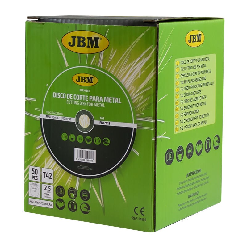 14896 Disco De Corte T27 Para Metal 125X6Mm - Jbm