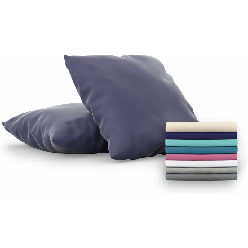 Juego de 2 fundas de almohada 65x65 cm, azul oscuro, microfibra (100% poliéster) - Funda de cojín de cama cómoda e hipoalergénica
Juego de 2 fundas de almohada 65x65 cm, azul oscuro, microfibra (100% poliéster) - Funda de cojín de cama cómoda e hipoalergénica
