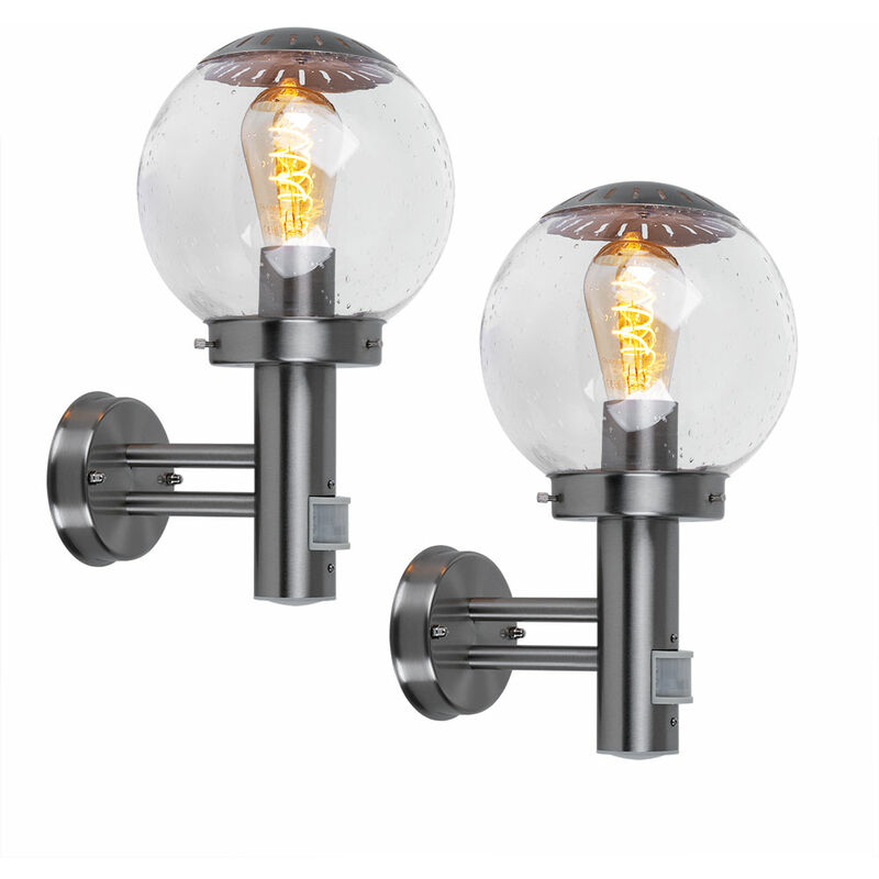 Juego de 2 luces LED de pared para exteriores, detectores de movimiento, fachadas de acero inoxidable, lámparas de bola de cristal para jardín
Juego de 2 luces LED de pared para exteriores, detectores de movimiento, fachadas de acero inoxidable, lámparas de bola de cristal para jardín