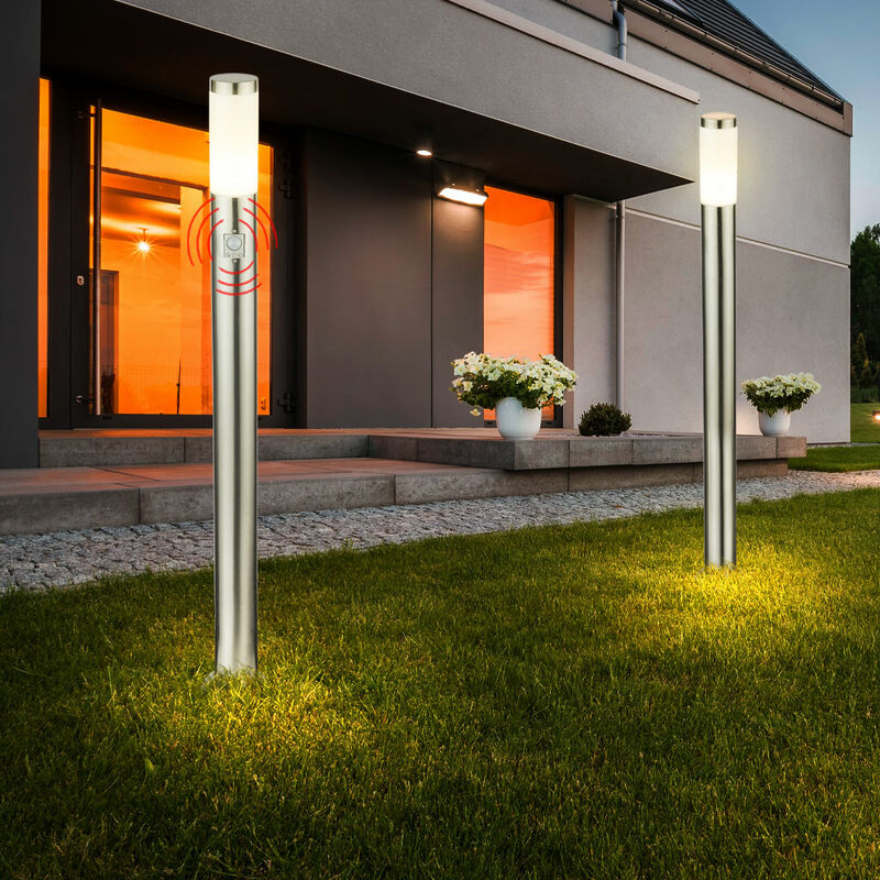 Juego de 2 luces exteriores, detectores de movimiento, iluminación de pie, lámparas de jardín, acero inoxidable IP44
Juego de 2 luces exteriores, detectores de movimiento, iluminación de pie, lámparas de jardín, acero inoxidable IP44