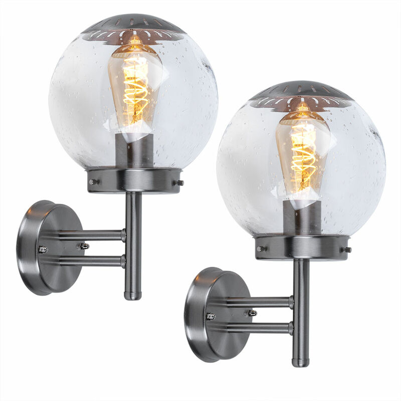 Juego de 2 luces de pared para casa, bolas de vidrio, lámparas de fachada, iluminación exterior para jardín
Juego de 2 luces de pared para casa, bolas de vidrio, lámparas de fachada, iluminación exterior para jardín