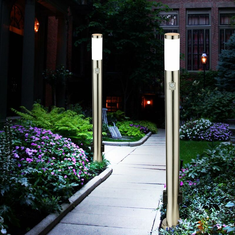 Juego de 2 luces de pie de acero inoxidable, detectores de movimiento, lámparas, enchufes de exterior, iluminación de jardín
Juego de 2 luces de pie de acero inoxidable, detectores de movimiento, lámparas, enchufes de exterior, iluminación de jardín