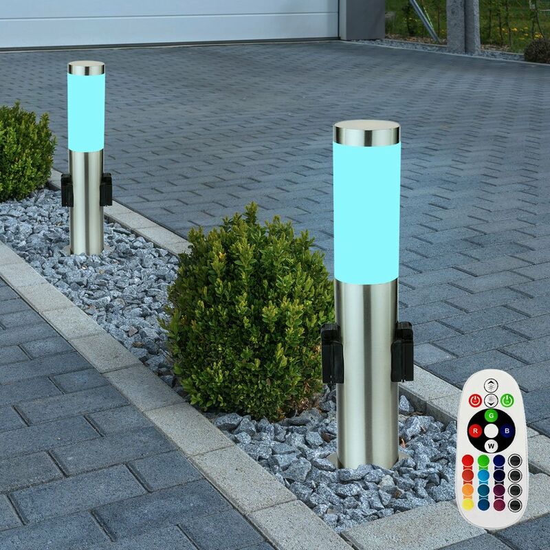 Juego de 2 luces de pie LED RGB LED para exteriores, enchufes de patio de acero inoxidable, lámparas de CONTROL REMOTO regulables
Juego de 2 luces de pie LED RGB LED para exteriores, enchufes de patio de acero inoxidable, lámparas de CONTROL REMOTO regulables