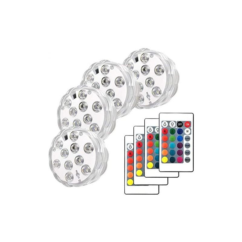 Paquete de 4 luces sumergibles para fuente, spa, iluminación LED inalámbrica infrarroja para base de jarrón, flores, acuario, piscina, estanque,
Paquete de 4 luces sumergibles para fuente, spa, iluminación LED inalámbrica infrarroja para base de jarrón, flores, acuario, piscina, estanque,