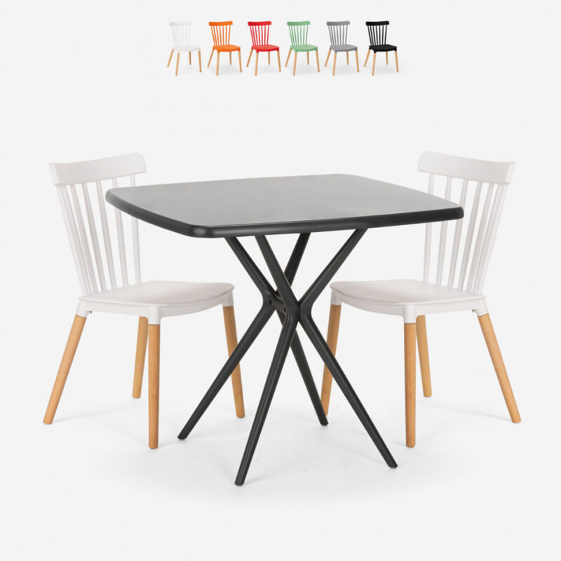 Juego 2 sillas diseño moderno mesa cuadrada negro 70 x 70 cm Roslin Black | Color: Blanco
Juego 2 sillas diseño moderno mesa cuadrada negro 70 x 70 cm Roslin Black | Color: Blanco