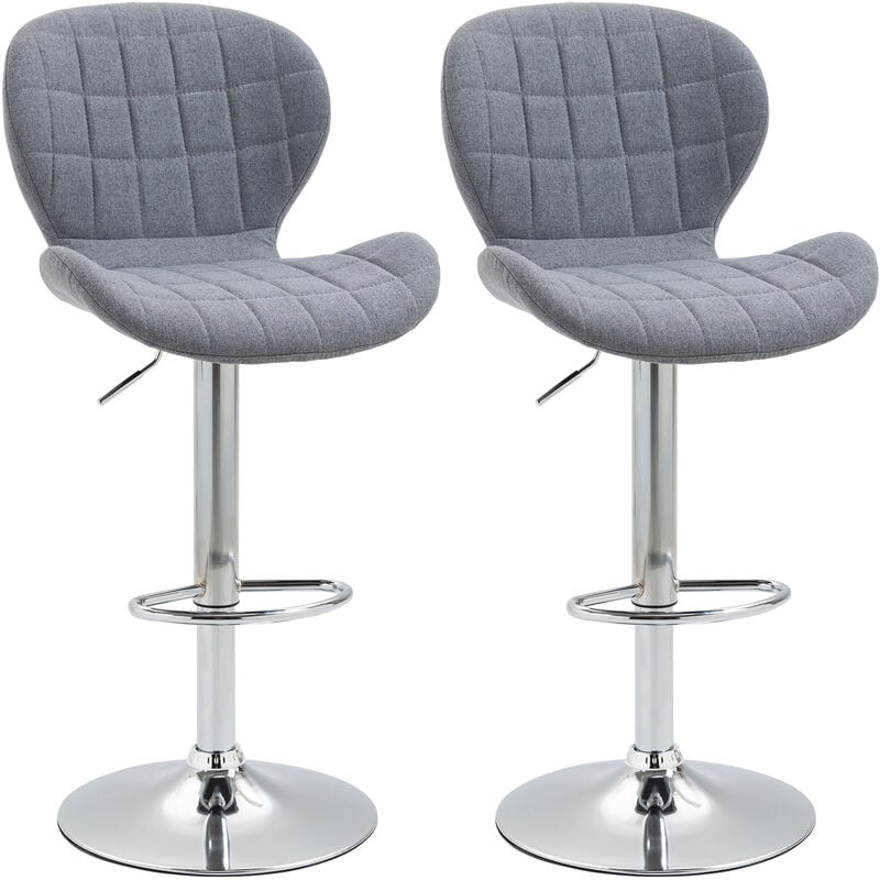 Juego de 2 Taburetes de Bar Modernos Taburetes Altos de Cocina Giratorios con Altura Ajustable Reposapiés y Base de Acero 47x53,5x94-113 cm - Gris
Juego de 2 Taburetes de Bar Modernos Taburetes Altos de Cocina Giratorios con Altura Ajustable Reposapiés y Base de Acero 47x53,5x94-113 cm - Gris