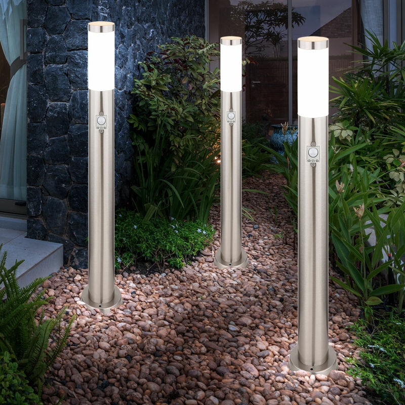 Juego de 3 lámparas de pie de diseño para exteriores, terraza, base de acero inoxidable, lámparas SENSOR de jardín plateadas en un juego que incluye
Juego de 3 lámparas de pie de diseño para exteriores, terraza, base de acero inoxidable, lámparas SENSOR de jardín plateadas en un juego que incluye