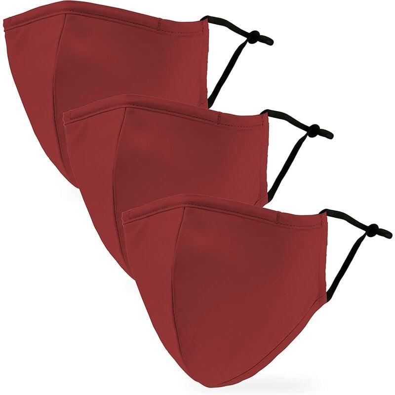 Juego de 3 máscaras de tela lavables reutilizables y ajustables de 3 capas para adulto rojo
Juego de 3 máscaras de tela lavables reutilizables y ajustables de 3 capas para adulto rojo
