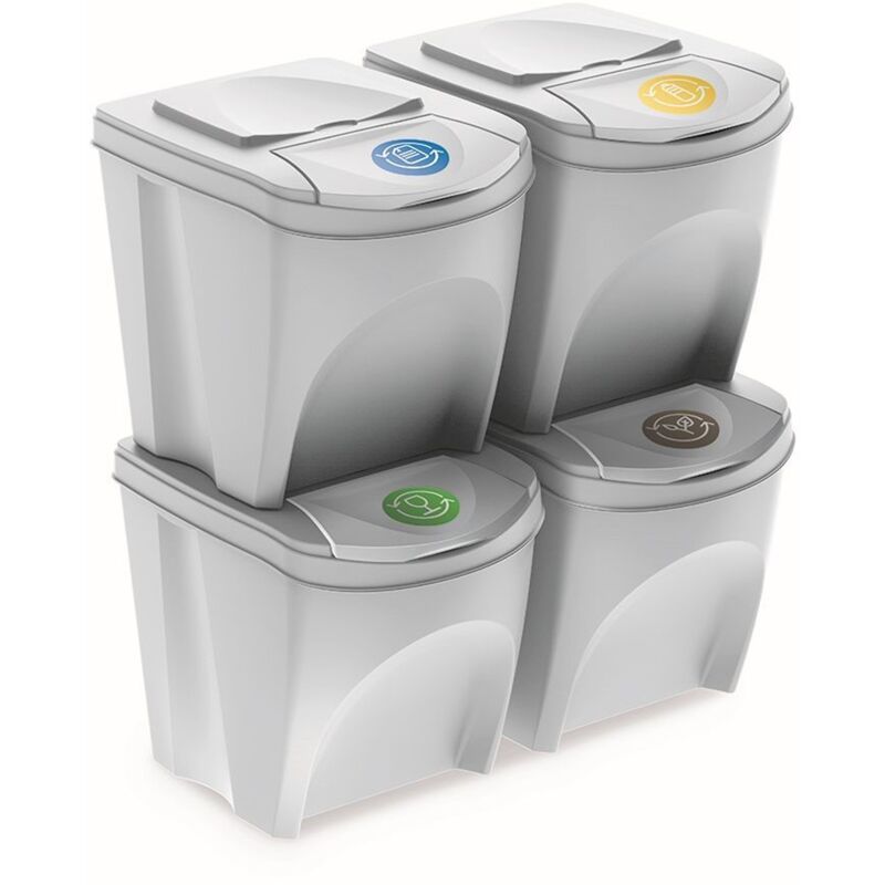 Juego de 4 cubos de reciclaje 100L Sortibox de plastico en color blanco - Prosperplast
Juego de 4 cubos de reciclaje 100L Sortibox de plastico en color blanco - Prosperplast