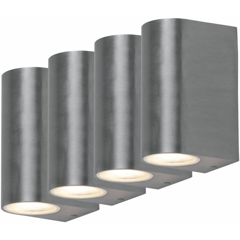 Juego de 4 luces de pared LED ALU Up Down iluminación de fachada lámparas de exterior para patio plateado
Juego de 4 luces de pared LED ALU Up Down iluminación de fachada lámparas de exterior para patio plateado
