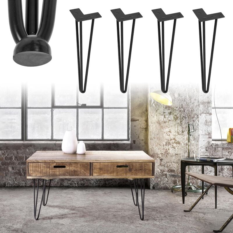 Ml-design - Juego de 4 patas de mesa de horguilla con 3 puntuales metal 45 cm acero negro
Ml-design - Juego de 4 patas de mesa de horguilla con 3 puntuales metal 45 cm acero negro