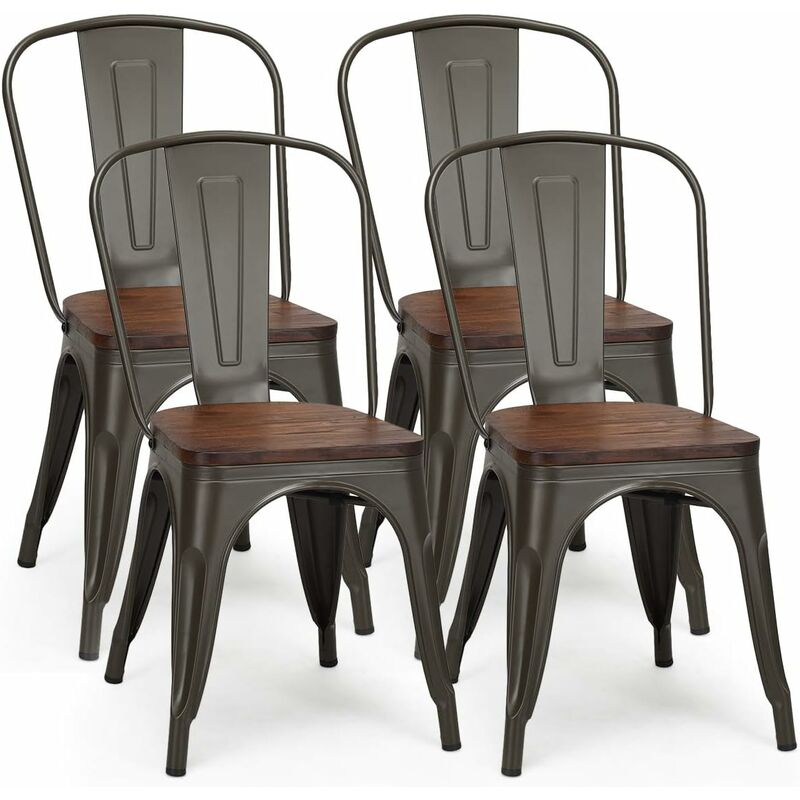 Costway - Juego de 4 Sillas de Comedor Taburete de Metal y Madera Sillas Apilables con Respaldo para Salón Cocina Bar Carga hasta 120kg Marrón
Costway - Juego de 4 Sillas de Comedor Taburete de Metal y Madera Sillas Apilables con Respaldo para Salón Cocina Bar Carga hasta 120kg Marrón