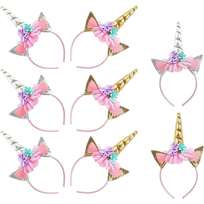 Juego de 8 diademas de unicornio, diademas de cuerno dorado / plateado, suministros para fiestas, regalos para fiestas de cumpleaños
Juego de 8 diademas de unicornio, diademas de cuerno dorado / plateado, suministros para fiestas, regalos para fiestas de cumpleaños