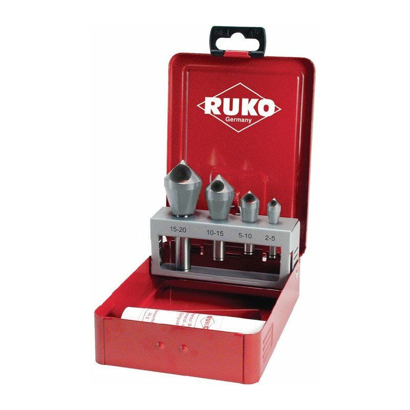 Ruko - Juego de avellanadores 2-5 / 5-10 / 10-15 / 15-20mm HSS Caja de metal de 5 piezas
Ruko - Juego de avellanadores 2-5 / 5-10 / 10-15 / 15-20mm HSS Caja de metal de 5 piezas