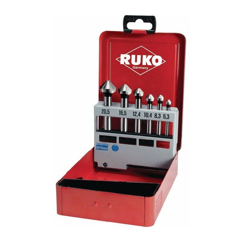 Ruko - Juego de avellanadores DIN 335C 90 grados 6,3-20,5 mm HM Caja metálica de 6 piezas
Ruko - Juego de avellanadores DIN 335C 90 grados 6,3-20,5 mm HM Caja metálica de 6 piezas