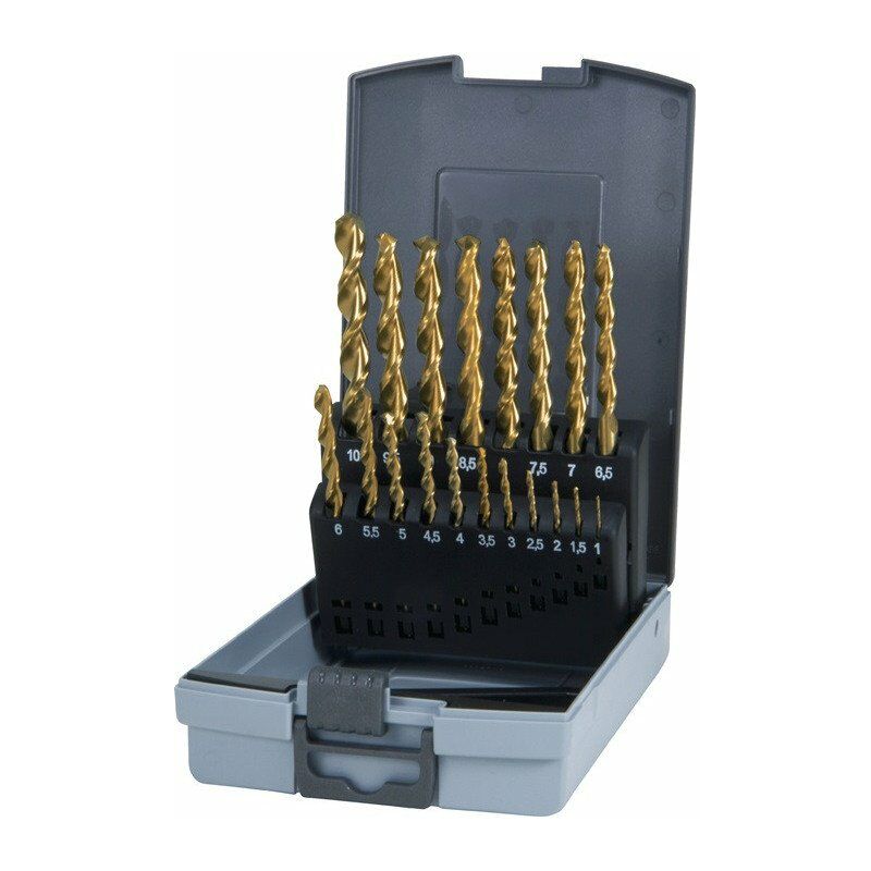 Juego de brocas helicoidales DIN 338 TypeN TL 3000 D.1-10x0.5mm HSS TiN 19 piezas Ku.-Kass.
Juego de brocas helicoidales DIN 338 TypeN TL 3000 D.1-10x0.5mm HSS TiN 19 piezas Ku.-Kass.