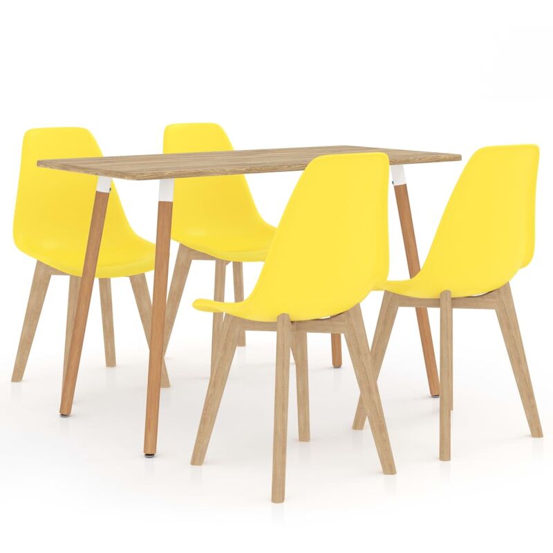 Juego de comedor 5 piezas amarillo