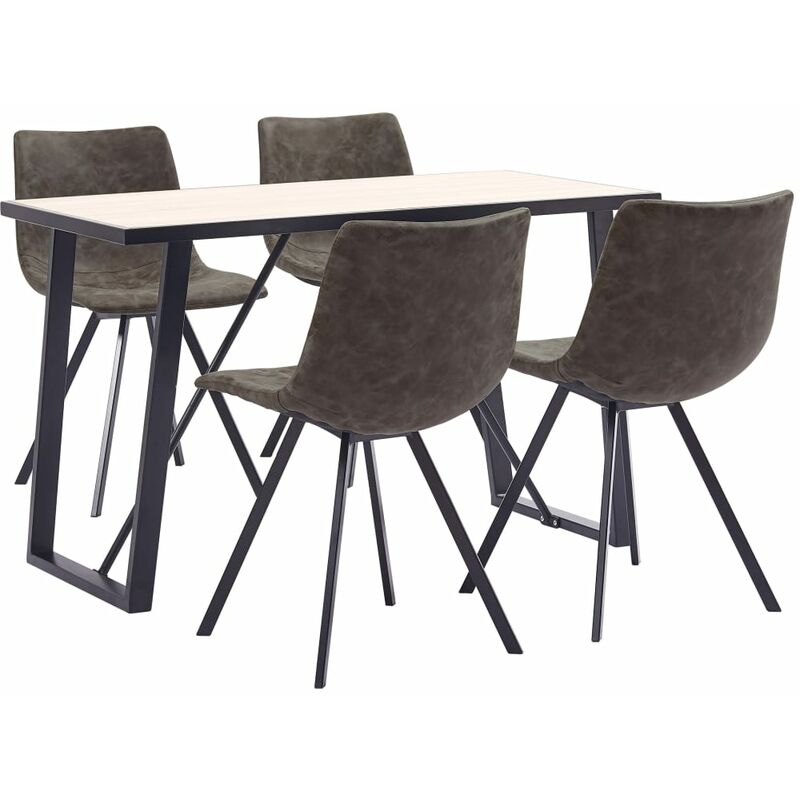 BHD - Juego de comedor 5 piezas cuero sintético marrón 
BHD - Juego de comedor 5 piezas cuero sintético marrón