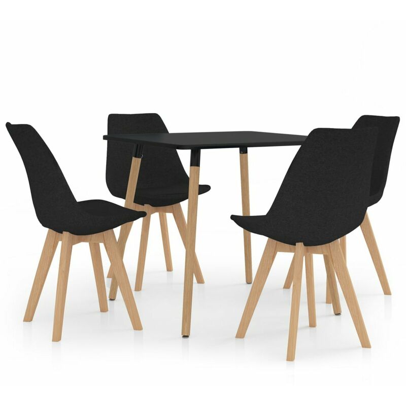 Juego de comedor 5 piezas negro