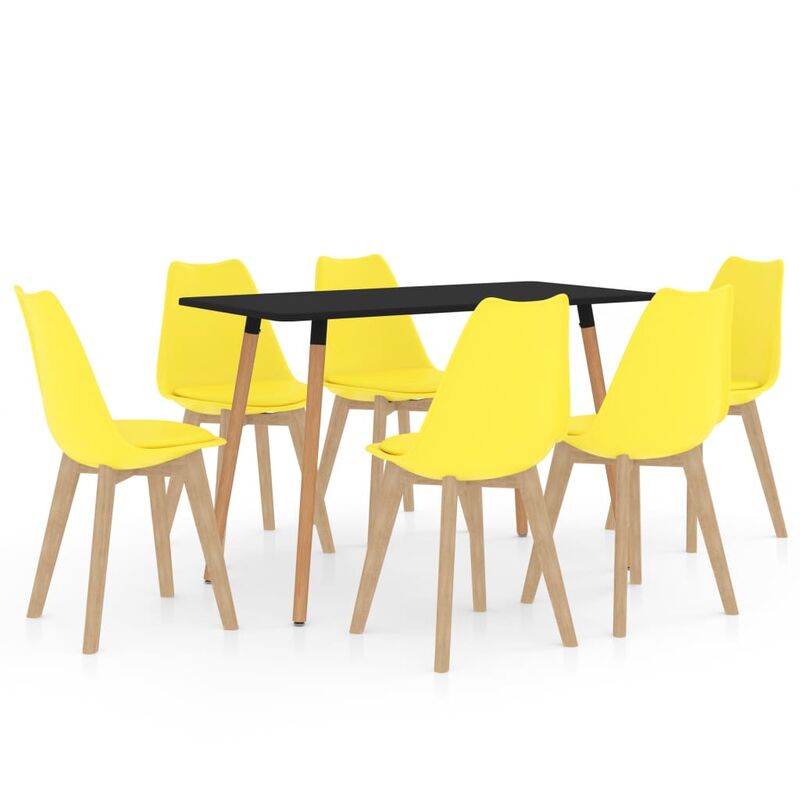 Juego de comedor 7 piezas amarillo