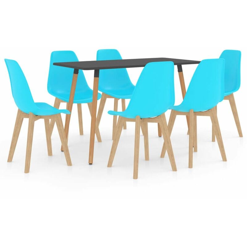 Happyshopping - Juego de comedor 7 piezas azul