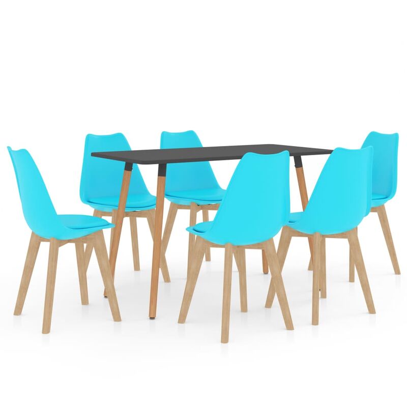 Juego de comedor 7 piezas azul