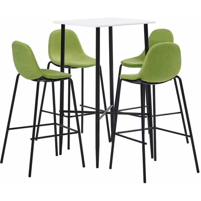 Juego de mesa alta y taburetes 5 piezas tela verde 
Juego de mesa alta y taburetes 5 piezas tela verde