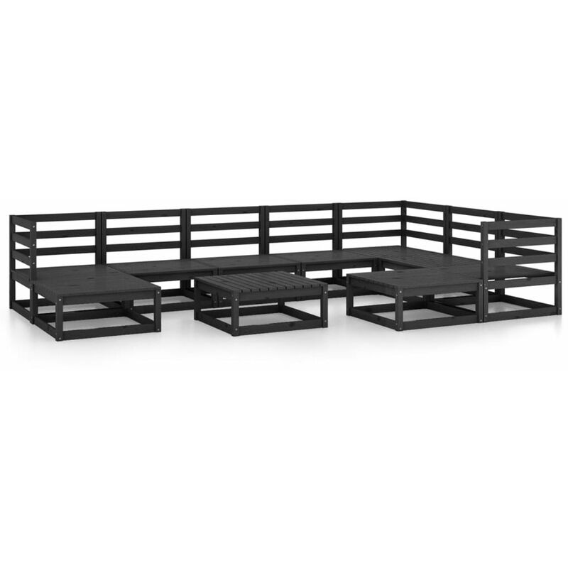 Happyshopping - Juego de muebles de jardin 10 pzas y cojines negro madera pino
Happyshopping - Juego de muebles de jardin 10 pzas y cojines negro madera pino