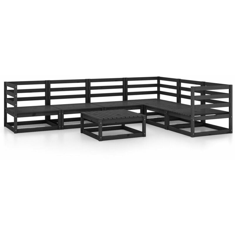Happyshopping - Juego de muebles de jardin 7 piezas negro madera maciza de pino
Happyshopping - Juego de muebles de jardin 7 piezas negro madera maciza de pino