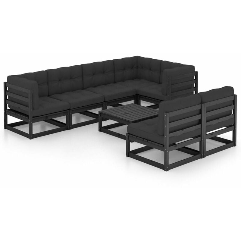 Happyshopping - Juego de muebles de jardin 8 pzas y cojines madera maciza pino
Happyshopping - Juego de muebles de jardin 8 pzas y cojines madera maciza pino