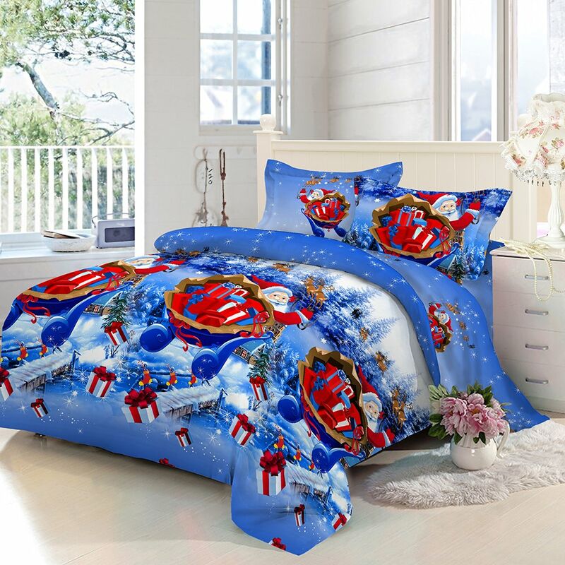 Happyshopping - Juego de ropa de cama de Papa Noel de Navidad Funda nordica impresa en 3D de poliester + 2 fundas de almohada + Juego de sabanas
Happyshopping - Juego de ropa de cama de Papa Noel de Navidad Funda nordica impresa en 3D de poliester + 2 fundas de almohada + Juego de sabanas