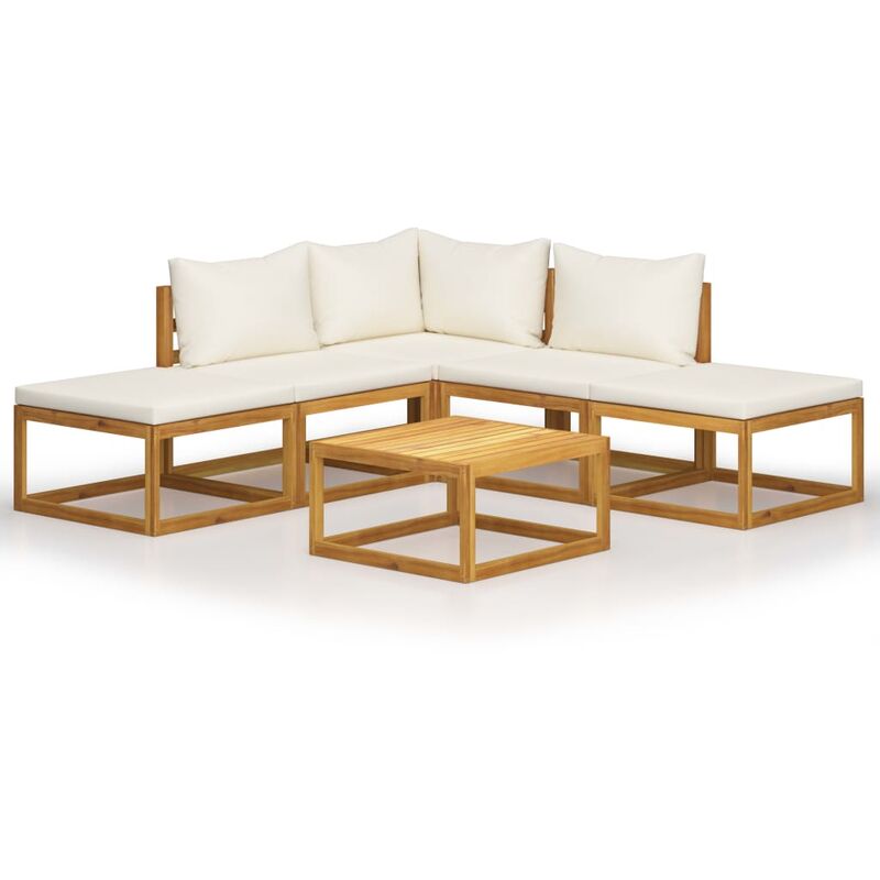 Youthup - Juego muebles de jardín y cojines 6 piezas madera maciza acacia - Marrón
Youthup - Juego muebles de jardín y cojines 6 piezas madera maciza acacia - Marrón